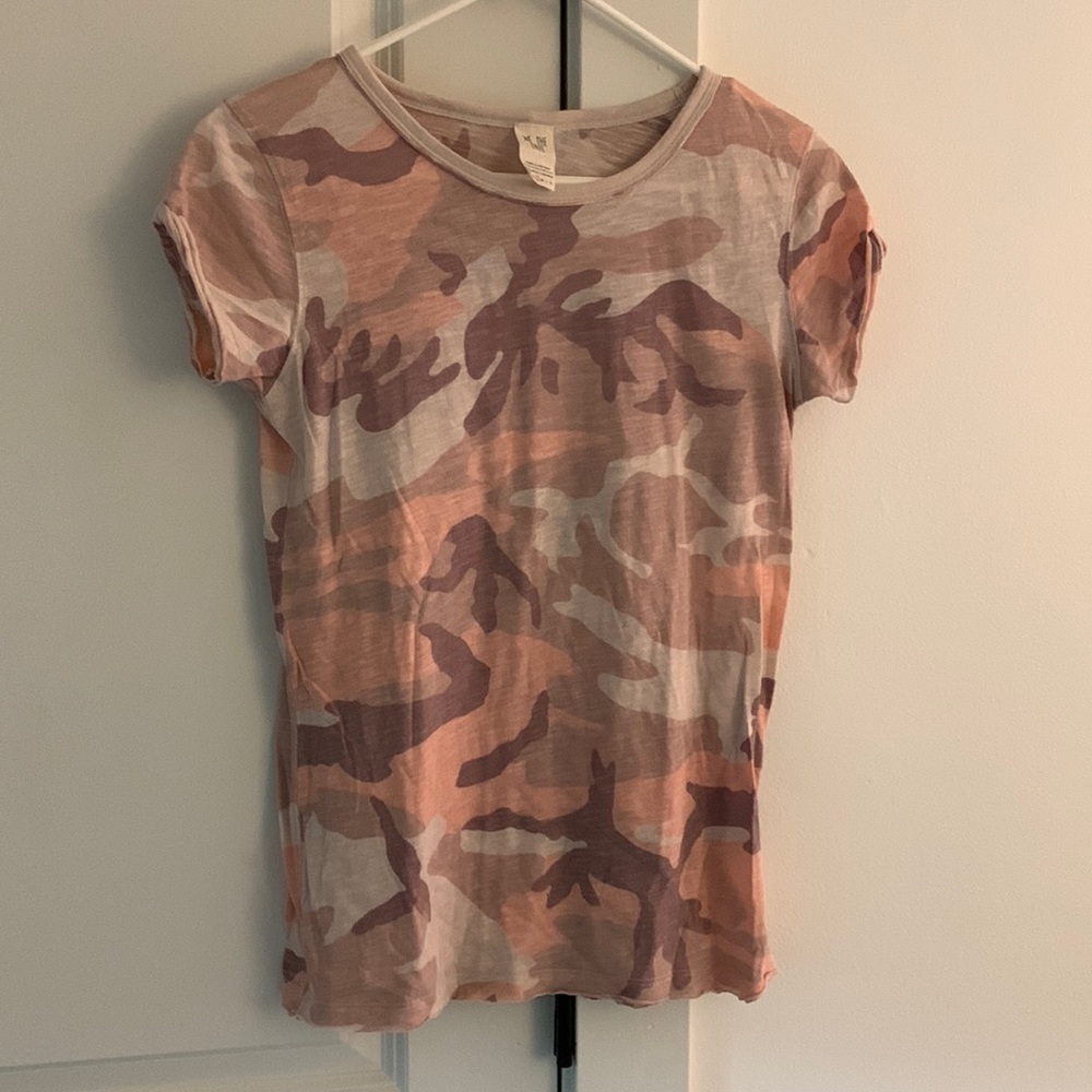 Free People Camo Clare Top Pink